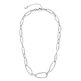 JEWELS BY LEONARDO Leonardo Organico Halskette aus Edelstahl 1 Stück, kurze Halskette aus ovalen Ketten-Gliedern, silberfarbenes Glieder-Collier, Damenschmuck, 022056
