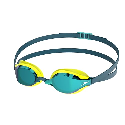 Speedo Fastskin Speedsocket 2 Mirror Gafas de natación para Unisex Adulto, Hyper Yellow/Cobalt/Emerald, One Size