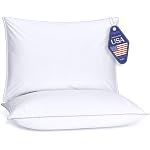 FluffCo Down Alternative Pillows King Size Set of 2 - King Bed Pillows for Sleeping - Made in USA - Cooling Surface and Machine Washable for Side, Back, and Stomach Sleepers