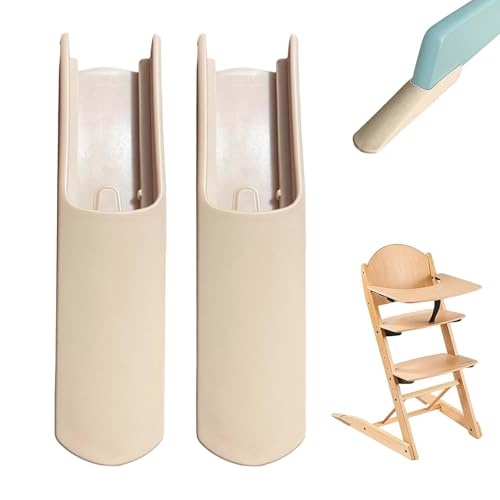 KLINNA 2 Protectores Antivuelco para Silla Alta Stokke Tripp Trapp, Set de Deslizadores Extendidos de Seguridad y Extensores de Patas (Color Madera)