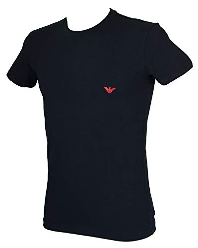 T-shirt col rond homme confortable anti-déformation bleu marine à motif aigle L