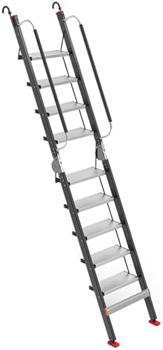 Adjustable 3-Level Step Ladder for Safe Attic Bunk Beds, Emergency Fire Escape Ladder with Non-Slip Feet - Perfect for Home and Outdoor Use