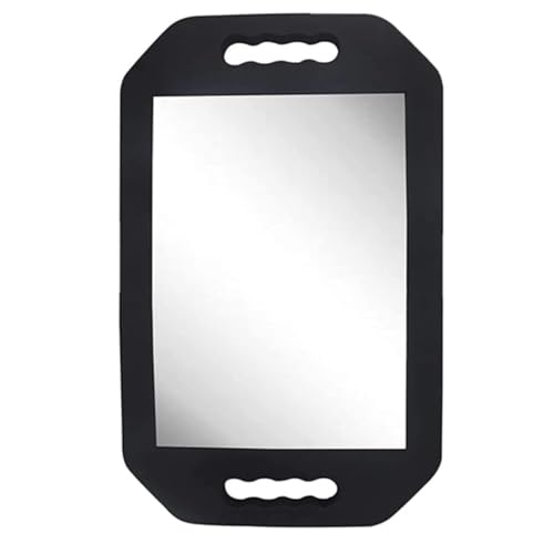 Image of Double Handle Mirror - Large Hand Held Mirror(16.14 inch x 9.84 inch) Barber Mirrors Handheld,Salon Hand Mirrors with Handle,Barbershop Hair Salon Equipment Hairstylist and Barber Accessories