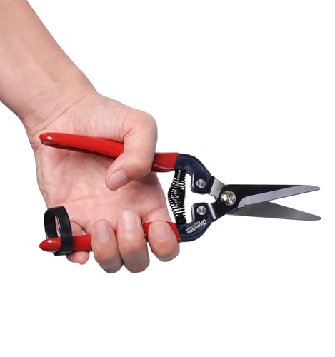 Gardeness – Sécateur droit en acier SK5, ciseaux de jardin ultra tranchants pour plantes, fleurs, fruits, bonsaï – ciseau de jardinage multifonction durable et sans effort