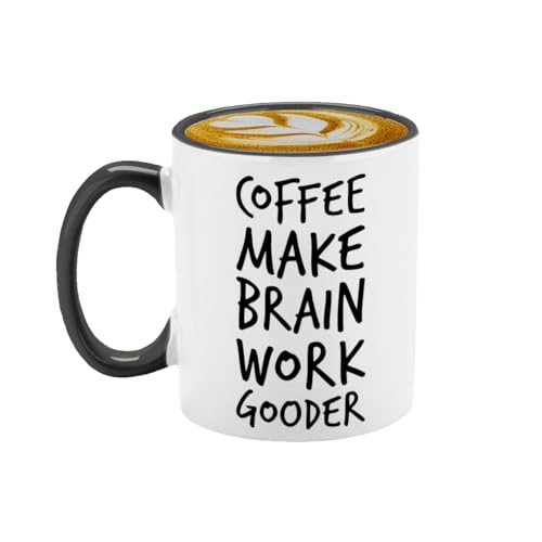 Veracco Coffee Make Brain Work Gooder Mug Funny Coffee Lover