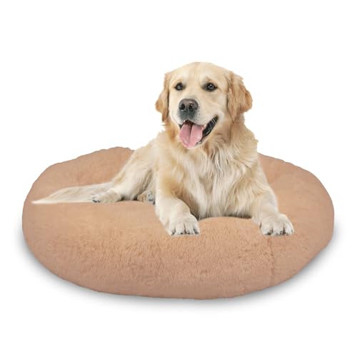 Mediashop Peaceful Pooch L - Flauschiges Hundebett - gelenkschondendes Hundekissen - waschbarer Bezug - Hundekörbchen - Donut Kissen für große Hunde