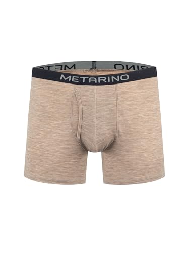 ZSOSBA METARINO Mens Merino Wool Underwear - Ultra-Soft Boxer Briefs with Anti Odor for Hiking Travel & Everyday Comfort (US Alpha X-Large Regular Regular Khaki)