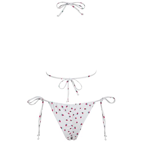 Image of MOSHENGQI Women Sexy Brazilian Bikini 2 Piece Spaghetti Strap Top Thong Swimsuit Bathing Suit