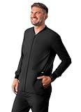 Adar Uniforms Addition Scrubs for Men - Zippered Bomber Jacket - A6206 - Black - L