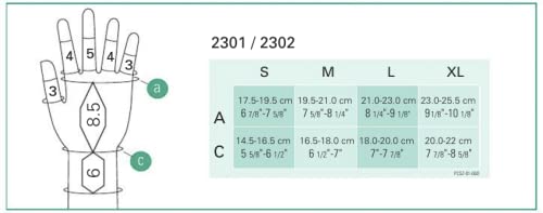 Luva de linfedema Juzo 2301 sem costura 20 30 mmHg Reg, Bege, X-Large