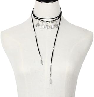 Roe Dolph Boho Necklaces for Women Trendy Western Country Concert Outfits Accessories Brown Suede Choker Necklace Layered Leather Necklaces Boho Western Jewelry Cowboy Cowgirl Outfits Jewelry