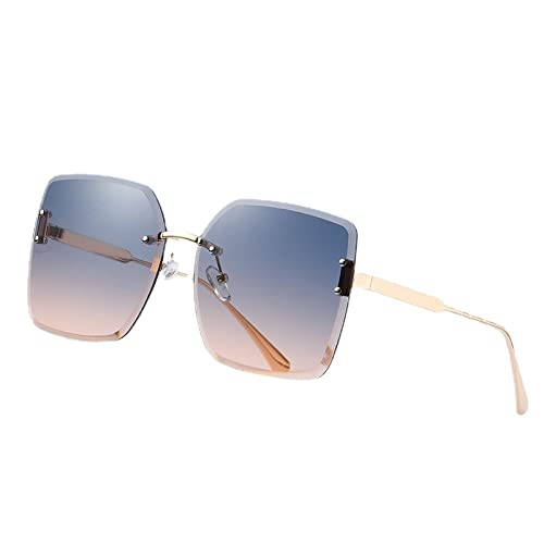 Lunettes de soleil carrées sans monture rouges C1 style vintage et luxe taille unique