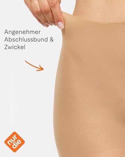 Nur Die Damen 3er Pack Supersitz Color 20 Den Große Größen Transparente Fein-strumpfhose Matte Optik Nylon Bequemer Bund Strumpfhosen, Mandel, 50-52 EU