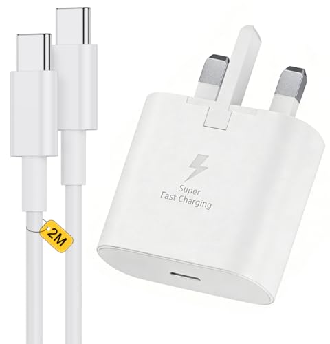Samsung Phone Charger 2M Long USB C Fast Charging Cable and Plug USBC with Type C Lead for Samsung Galaxy S26 S25 S24 S23 S22 S21 S20 A26 A36 A56 A55 A54 A53 A35 A34 A33 A32 A25 A52 A17 A70 A71 A16