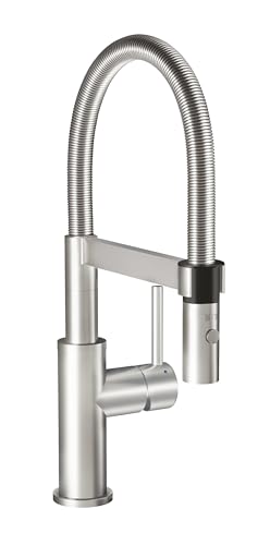 Villeroy & Boch Steel Expert Compact Window Küchenarmatur, Hochdruck, Wasserhahn Küche mit Vorfenstermontage, Spültischarmatur wassersparend, Auslauf Höhe 147mm, Edelstahl massiv