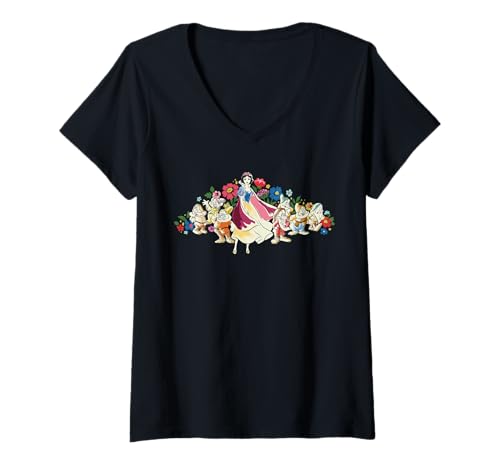 T-shirt Blanche-Neige col V Disney femme haut anti-déformation