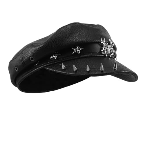 Chapeau marin vintage femme à large bord et rivets élégants