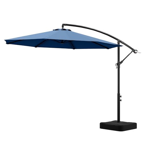 OLILAWN 10ft Patio Umbrella with Base Included, Outdoor Offset Cantilever Umbrella w/Upgraded...