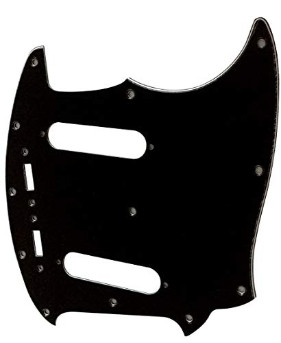 ギターピックガード Fits US Mustang Classic Series Style 3層構造 ギター保護 保護フィルム付き (3プライブラック)