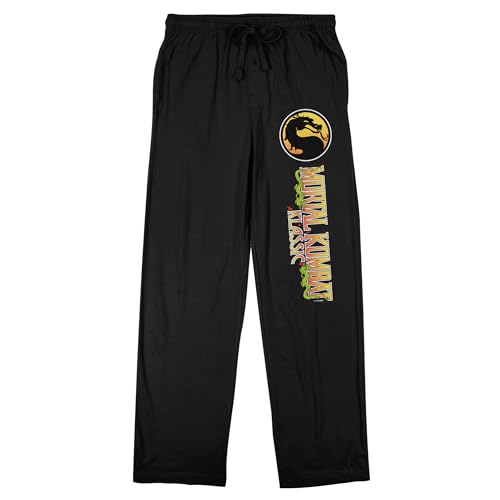 Bioworld Mortal Kombat Klassic Logo Men's Black Sleep Pajama Pants