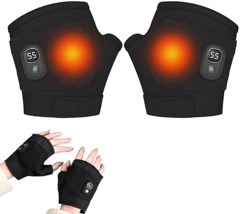 Guantes térmicos sin dedos, guantes de trabajo con calefacción, g...