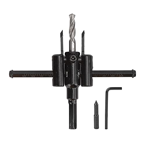 NDNCZDHC 45 Steel Hole Opener Adjustable, Thick 3-50mm Scale Rod 30?200mm Hole Saw for Wood Drywall