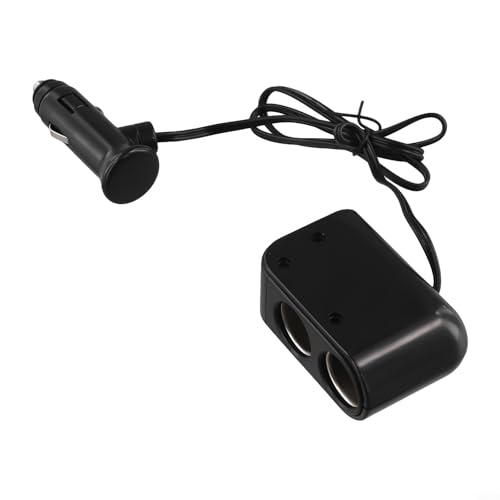 Besttoolifes 12V-24V Dual USB Auto Zigarettenanzünder Adapter mit 2 Steckdosen-Splitter, 60W Kfz Power Ladegerät für Smartphone, GPS, PDA und andere Geräte, Schwarz