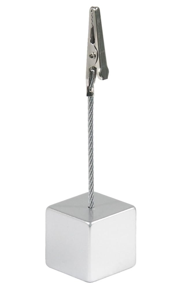 Contacto Kartenhalter Würfel Kartenhalter 11 cm Würfel mit Krokodilklemme