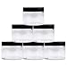 Beauticom 60 Grams/60 ML (2 Oz) Round Clear Leak Proof Plastic Container Jars with Black Lids for Travel Storage Makeup Cosmetic Lotion Scrubs Creams Oils Salves Ointments (12 Jars)