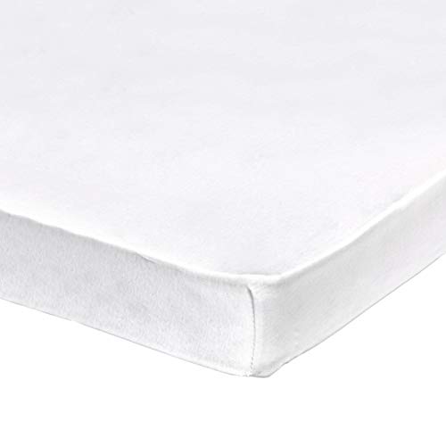 Abstract Solid White Sheet | Fitted Portable Crib Sheet Made From Ultra-Soft Hypoallergenic Cotton | Machine Washable Jersey Sheet For Mini Crib | 24 X 38 Inches #TOP23