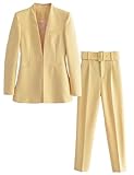 Photo Gallery lacoac donna casual suit open front giacca pantaloni (senza cintura) due pezzi abiti per l uniforme di lavoro quotidiano Photo Gallery lacoac donna casual suit open front giacca pantaloni (senza cintura) due pezzi abiti per l uniforme di lavoro quotidiano