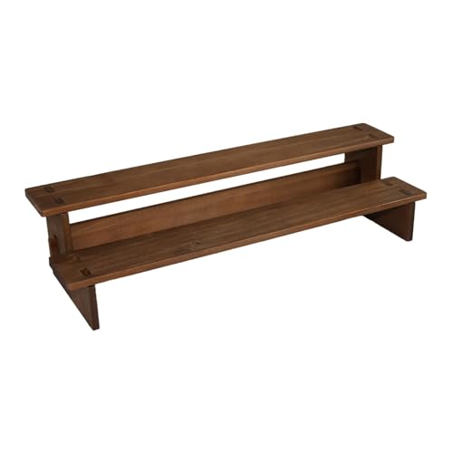 Support de présentation en bois 2 couches à double niveau d'exposition