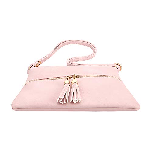 Image of SG SUGU Lightweight Medium Crossbody Bag Shoulder Bag with Tassel and Zipper Pocket