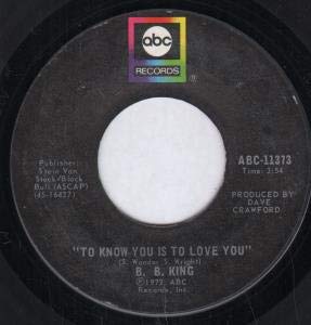 TO KNOW YOU IS TO LOVE YOU 7" (VINYL 45) US ABC 1973