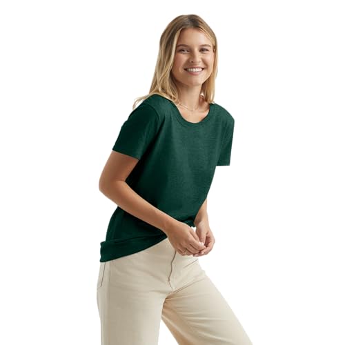 Image of Hanes Women's Perfect-T Crewneck T-Shirt, Lightweight Cotton Short Sleeve Tee for Women