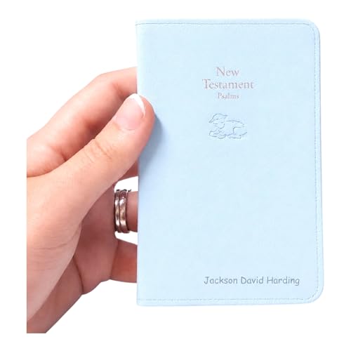 Pacidoodle Personalized Blue Baby Bible with Name Engraved, Custom Baptism Gift, Baby Dedication Gift, Christening, First Bible Keepsake for Newborn Boy