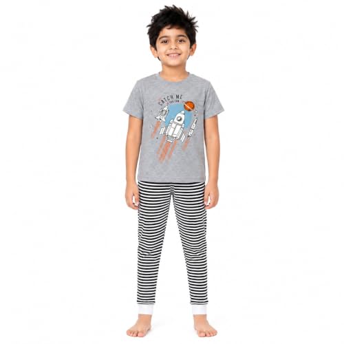 Image of NammaBaby Boy's Cotton Printed Premium Half Sleeves T-Shirt and Shorts Top and Bottom Set /Tshirt-Shorts with Pocket Combo of 2