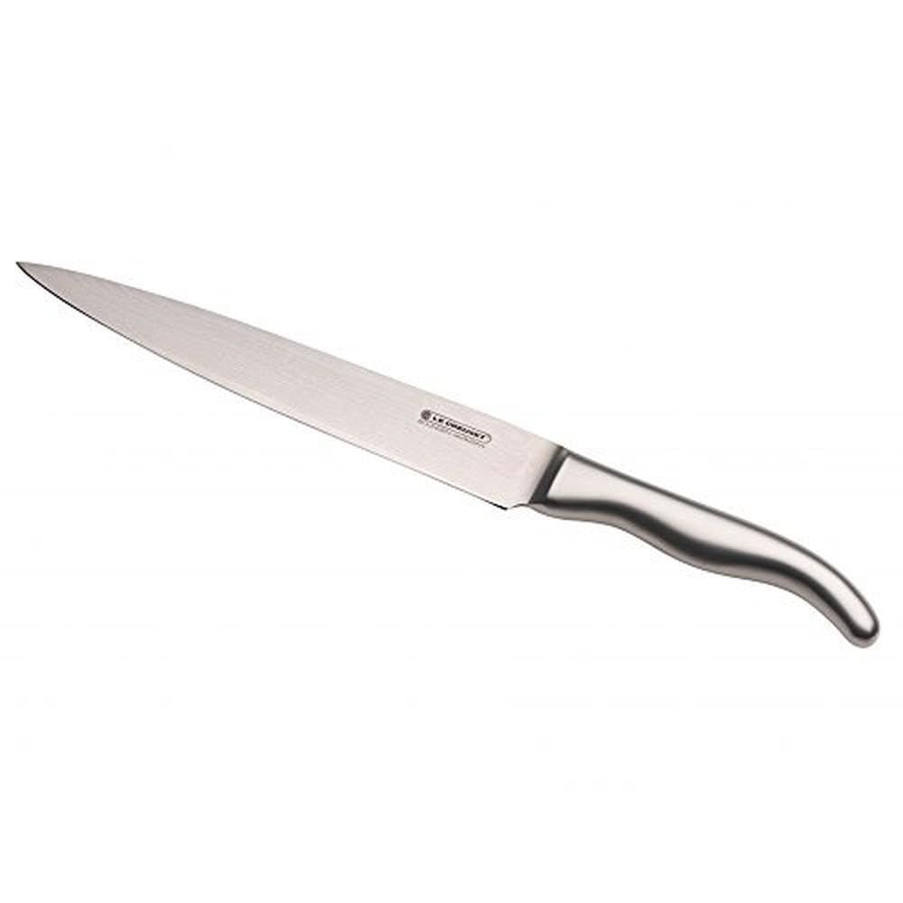 LE CREUSET Schinkenmesser, 20 cm 18/8 Damaststahlklinge mit glattem Schliff, Edelstahlgriff, Rostfrei, Silber, 98000420000100