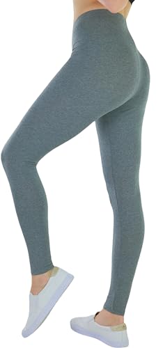 Image of ToBeInStyle Women's Skinny Fit Cotton Full Length Leggings Tights - Regular and Plus Sizes