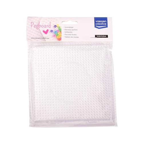 Vaessen Creative Plaque pour Perles à Repasser - Carré - 14,5 x 14,5 cm - Emboitable - Résistant à la Chaleur - pour Bijoux, Decorations DIY et Loisirs...