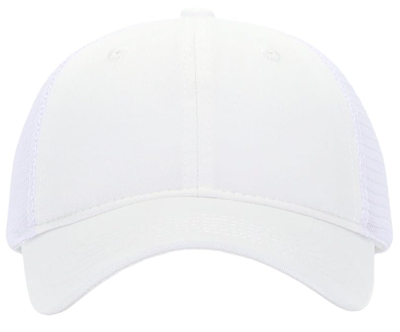 Image of Washed Cotton Trucker Hat, Soft Mesh Baseball Cap with Adjustable Snapback