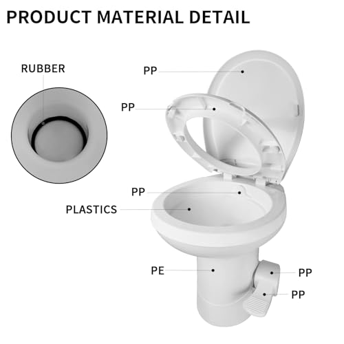 Image of RV Toilet - Upgraded Gravity-Flush Pedal Flush(2026 New), 4.5 Gallons RV Camper Toilet High Profile with Damping Slow Down Toilet Seat and Cover for RVs, Trailers
