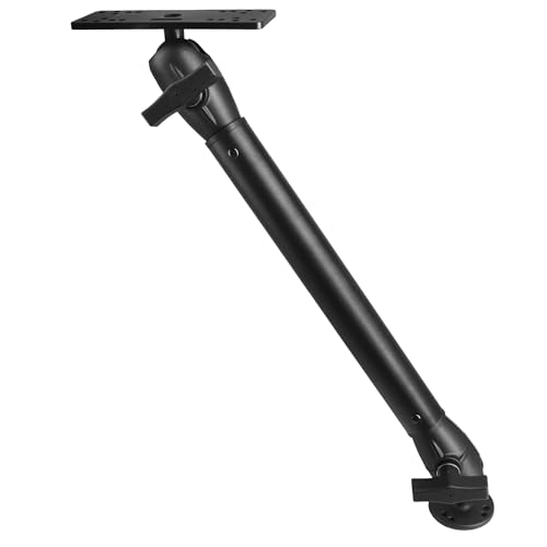 1.5" / C Size Ball Aluminum Fish Finder Mount with Extension(18.3") Arm, Marine Electronic/Depth Finder Mount for Boat, 360° Rotation, Compatible with Garmin, Lowrance, Humminbird and More