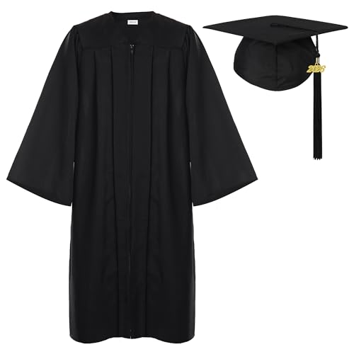 Newrara Graduation Gown Cap Tassel Set (Medium 48(5'3