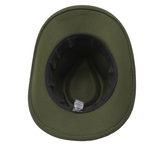 Image of LIDHAY Women Men Classic Felt Wide Brim Western Cowboy Cowgirl Hat with Belt Buckle