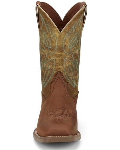 Image of Justin Canter 11 inch Western Boots for Men, Full Grain Leather, Woven Lining, Square Toe, Slip-Resistant Rubber Outsole