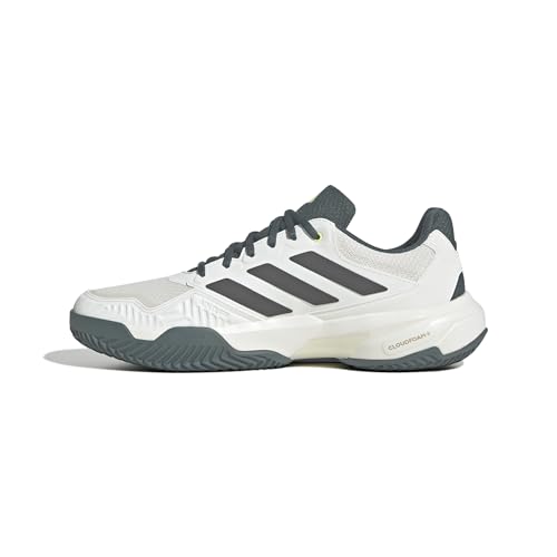 Adidas Hombre CourtJam Control 3 Clay Tennis Shoes, Off White/Core Black/Aurora Ivy, 43 1/3 EU