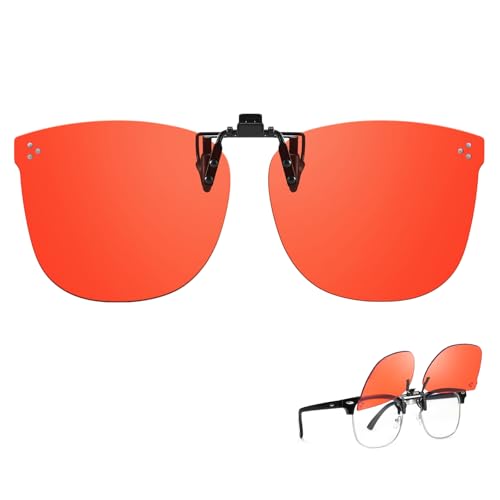 Image of TJUTR Clip On Blue Light Blocking Glasses for Big Prescription Glasses, Anti Eyestrain, Ideal for Computer Gaming TV