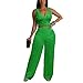 PRIVIMIX Women 2 Piece Outfits Sexy See Through Backless Top Ruffle Wide Leg Palazzo Pants Sheer Mesh Trousers Set