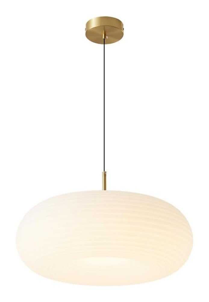 Suspension laiton blanc lait acrylique avec hauteur réglable pour loft